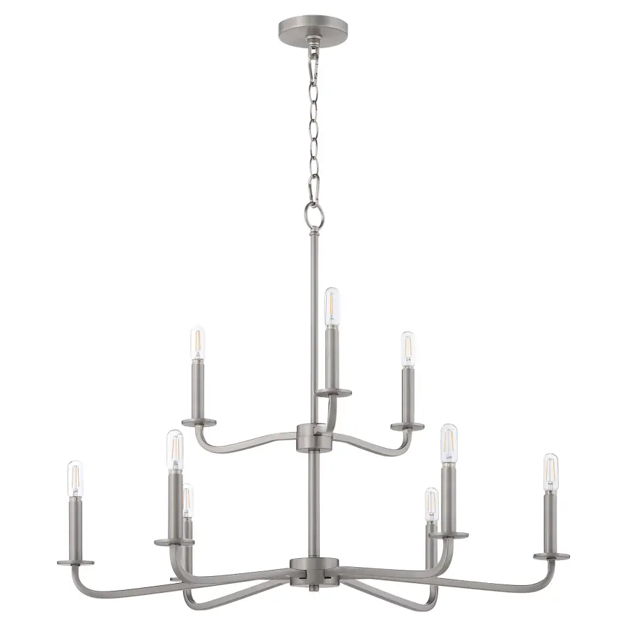 Rutherford 9-Light Chandelier in Satin Nickel - Image 1
