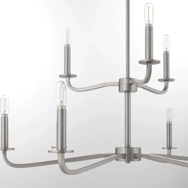 Rutherford 9-Light Chandelier in Satin Nickel - Image 4