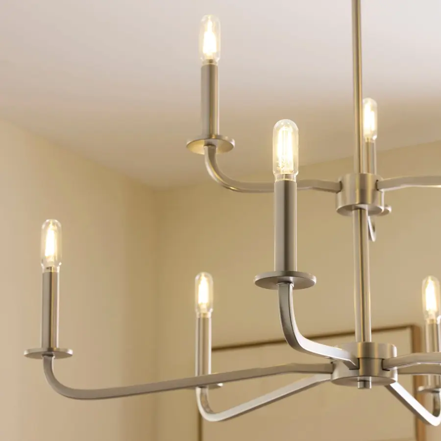 Rutherford 9-Light Chandelier in Satin Nickel - Image 6