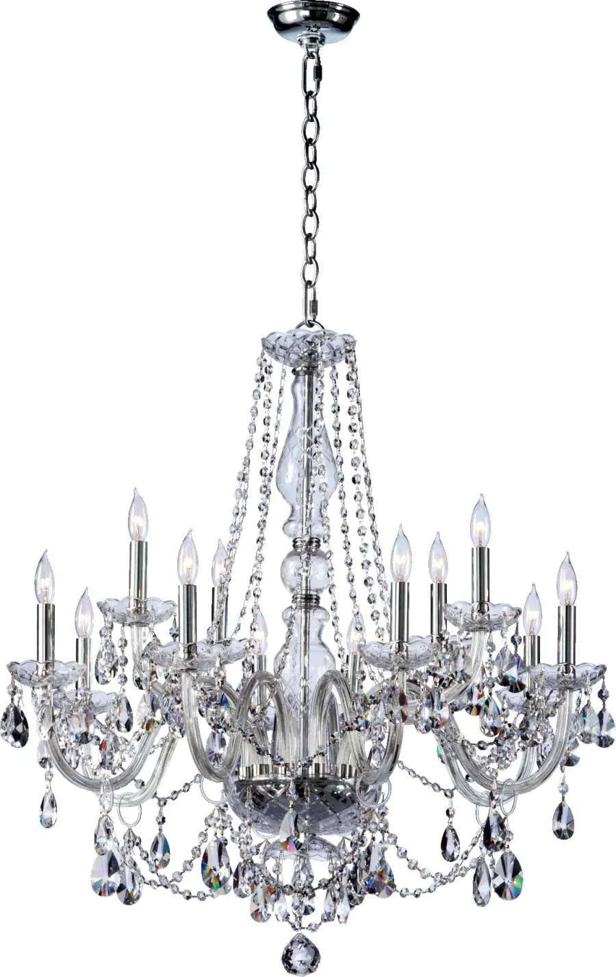 Bohemian Katerina 12-Light Chrome Crystal Chandelier
