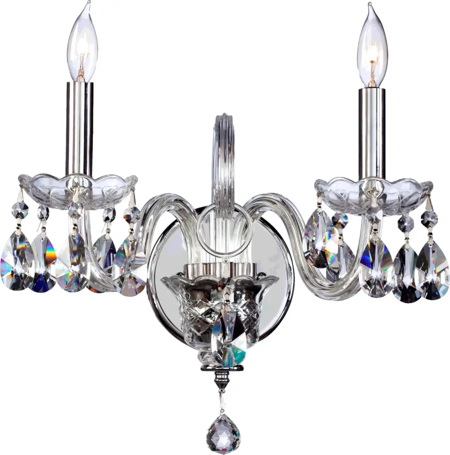 Bohemian Katerina 2-Light Chrome Crystal Wall Sconce