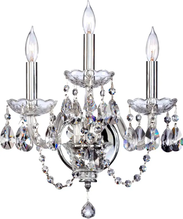 Bohemian Katerina 3-Light Chrome Crystal Wall Sconce