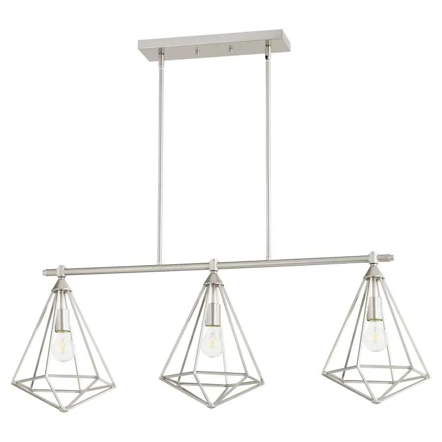 Bennett 3-Light Island Chandelier in Satin Nickel - Image 1