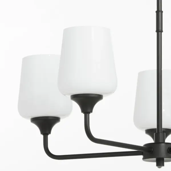 Raymond 5-Light Opal Chandelier in Matte Black - Image 3