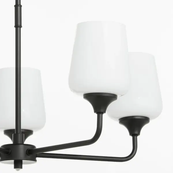 Raymond 5-Light Opal Chandelier in Matte Black - Image 5