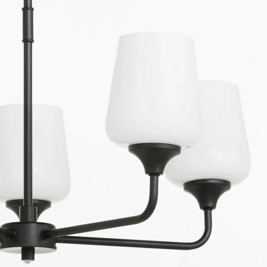 Raymond 5-Light Opal Chandelier in Matte Black - Image 5