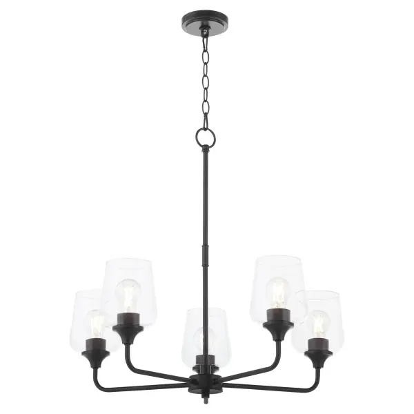 Raymond 5-Light Chandelier in Matte Black - Image 2