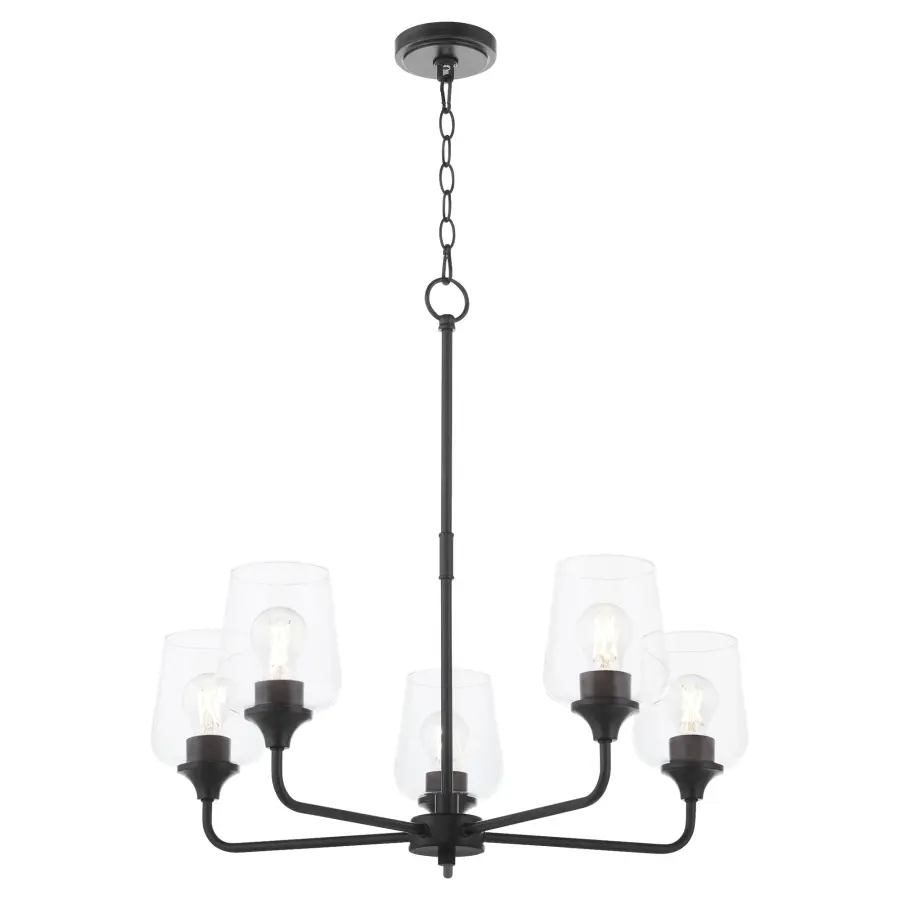 Raymond 5-Light Chandelier in Matte Black - Image 2