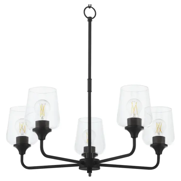 Raymond 5-Light Chandelier in Matte Black - Image 4