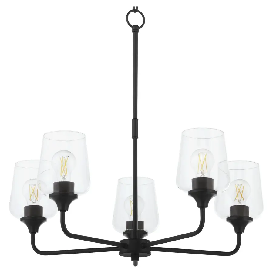 Raymond 5-Light Chandelier in Matte Black - Image 4