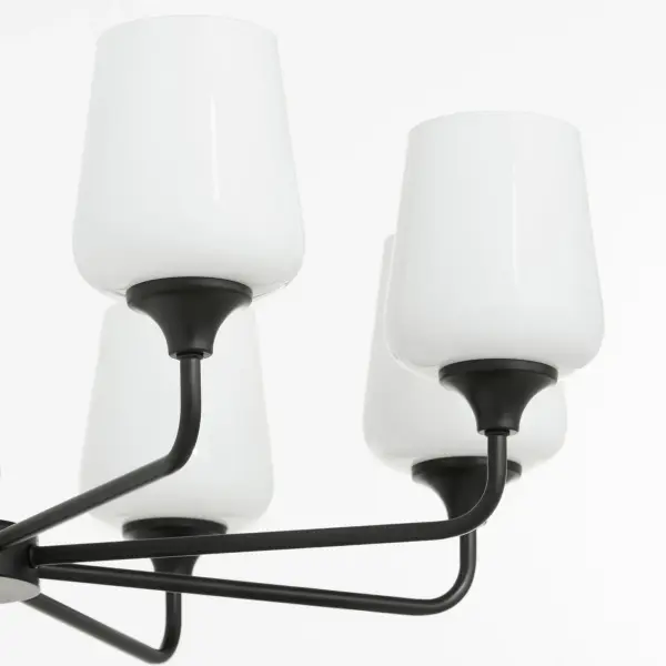Raymond 8-Light Opal Chandelier in Matte Black - Image 3