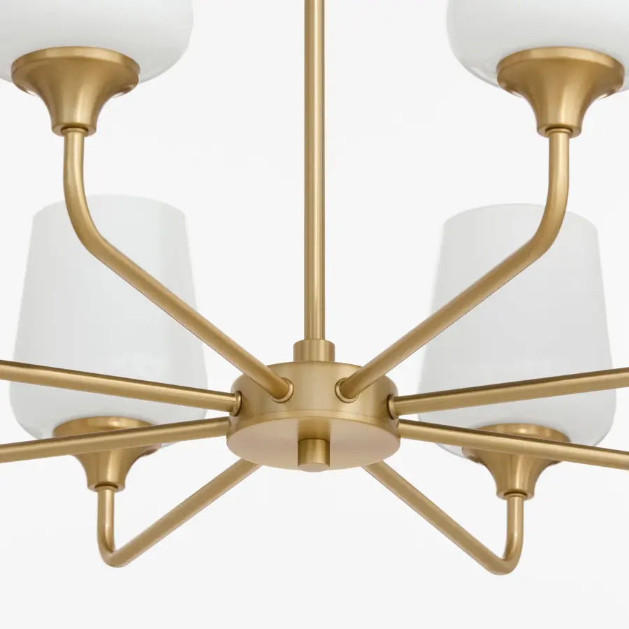 Raymond 8-Light Opal Chandelier in Aged Brass - Image 4