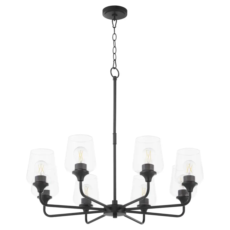 Raymond 8-Light Chandelier in Matte Black - Image 1