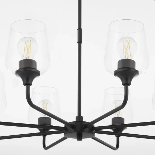 Raymond 8-Light Chandelier in Matte Black - Image 3