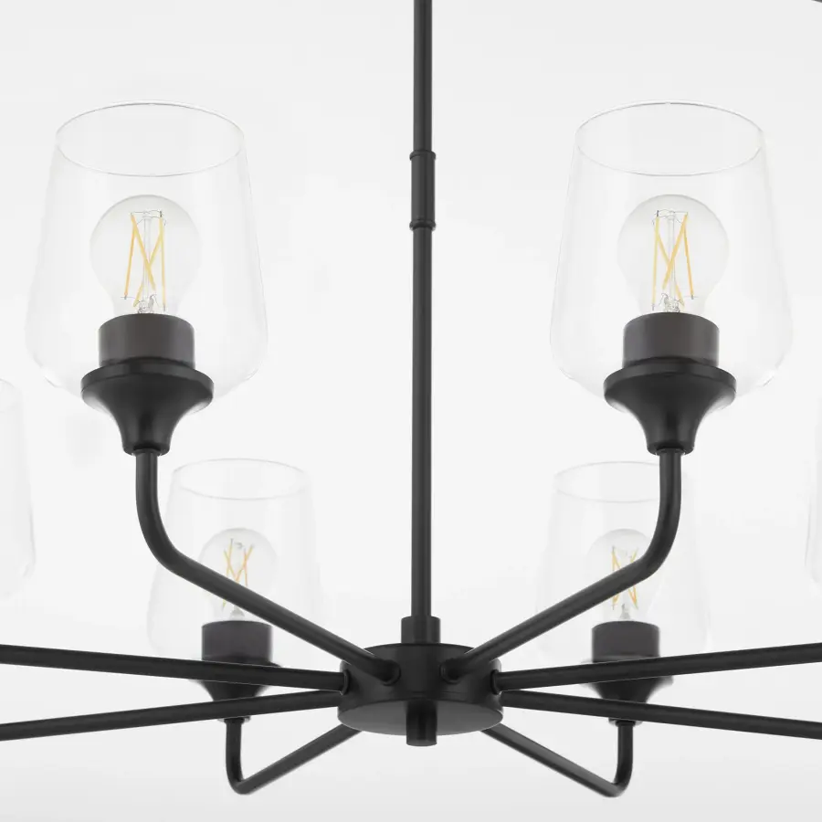Raymond 8-Light Chandelier in Matte Black - Image 3