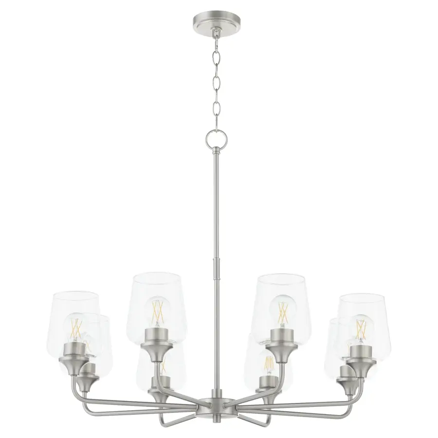 Raymond 8-Light Chandelier in Satin Nickel - Image 1