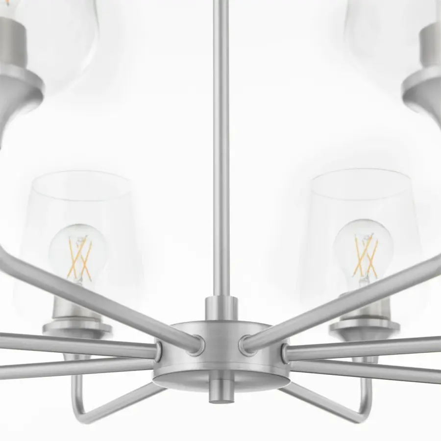 Raymond 8-Light Chandelier in Satin Nickel - Image 3