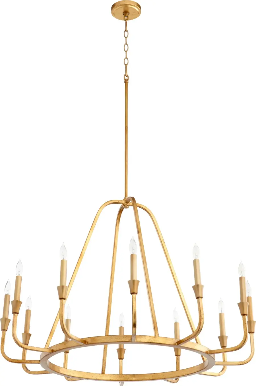 Marquee 12-Light Chandelier in Gold Leaf