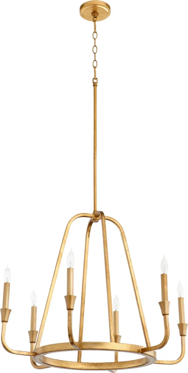 Marquee 6-Light Chandelier in Gold Leaf