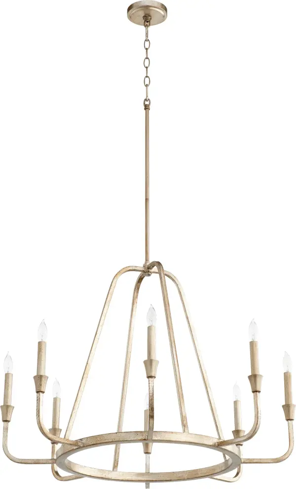 Marquee 8-Light Chandelier in Aged Silver Leaf - Image 1