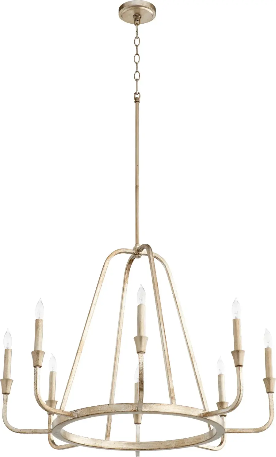 Marquee 8-Light Chandelier in Aged Silver Leaf - Image 1