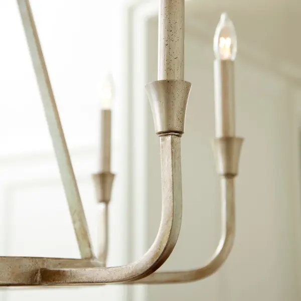 Marquee 8-Light Chandelier in Aged Silver Leaf - Image 2