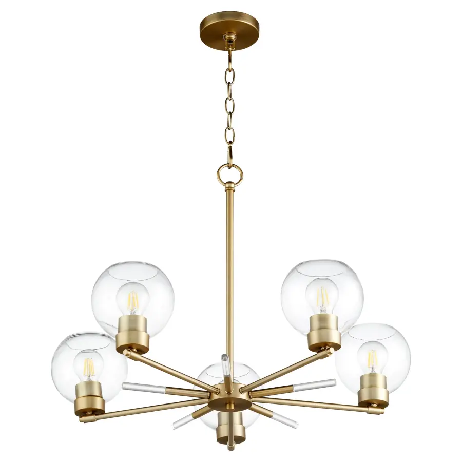 Volan 5-Light Aged Brass Chandelier - Image 1