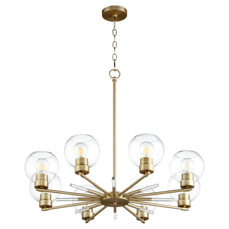 Volan 8-Light Aged Brass Chandelier - Image 1