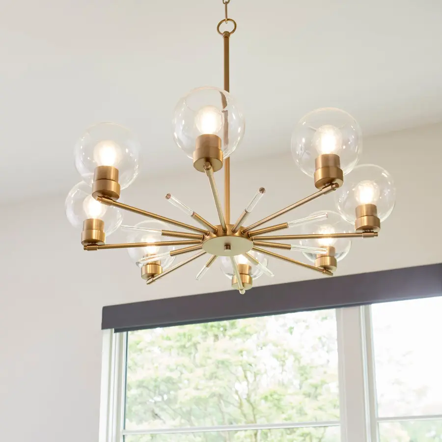 Volan 8-Light Aged Brass Chandelier - Image 5