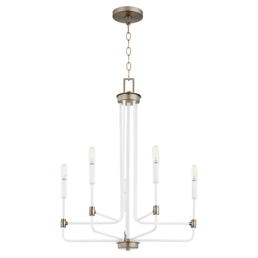Davies 5-Light Chandelier in Studio White & Dark Brass - Image 1