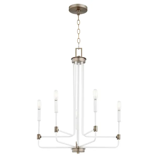 Davies 5-Light Chandelier in Studio White & Dark Brass - Image 2