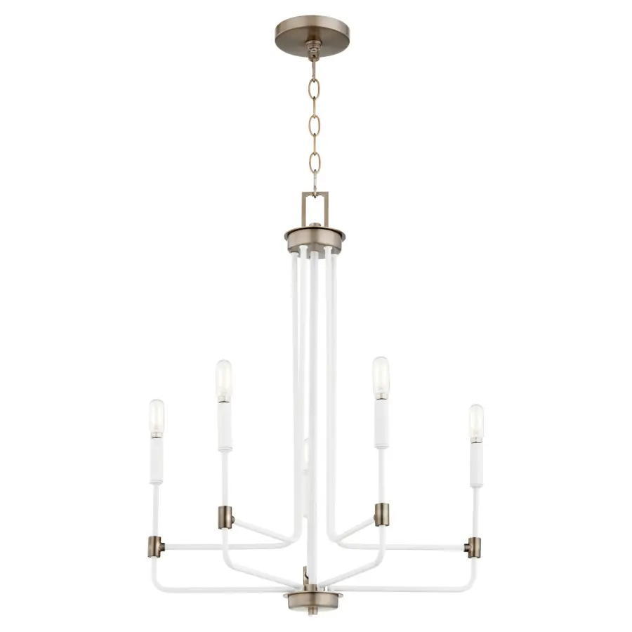 Davies 5-Light Chandelier in Studio White & Dark Brass - Image 2