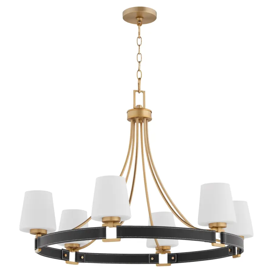Upscale Crown-Style Chandelier with Fashion-Inspired Leather Accents - Image 1