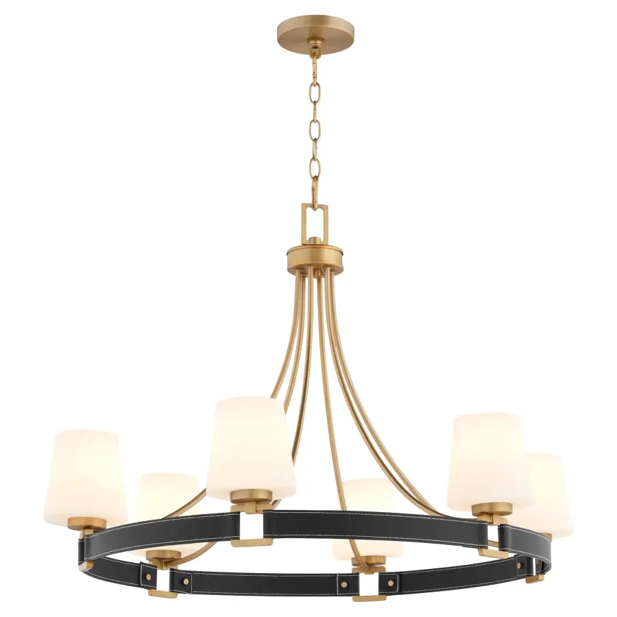 Upscale Crown-Style Chandelier with Fashion-Inspired Leather Accents - Image 2