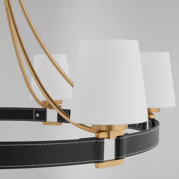 Upscale Crown-Style Chandelier with Fashion-Inspired Leather Accents - Image 3