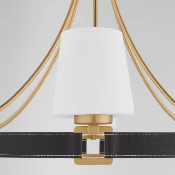Upscale Crown-Style Chandelier with Fashion-Inspired Leather Accents - Image 4