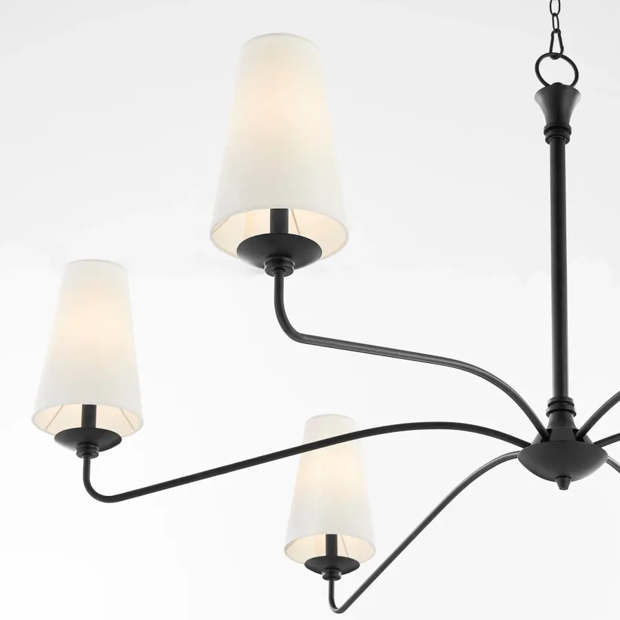 Euphora 6-Light Chandelier in Matte Black - Image 3