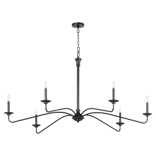 Euphora 6-Light Chandelier in Matte Black - Image 4