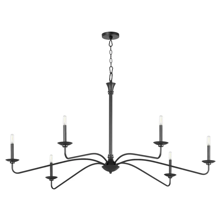 Euphora 6-Light Chandelier in Matte Black - Image 4