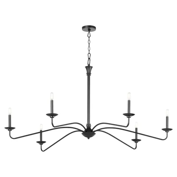 Euphora 6-Light Chandelier in Matte Black - Image 5