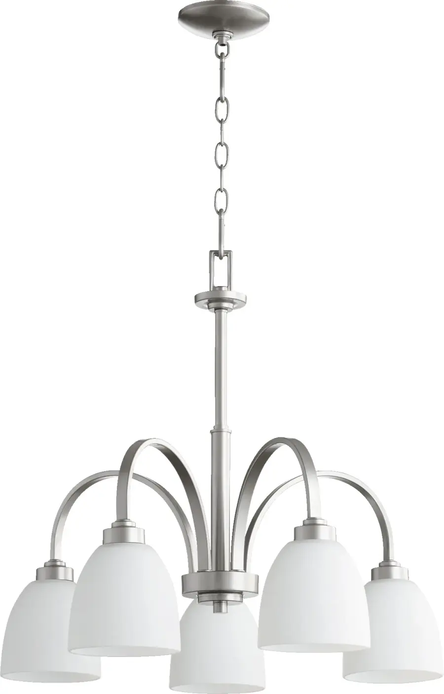 Reyes 5-Light Transitional Chandelier in Classic Nickel