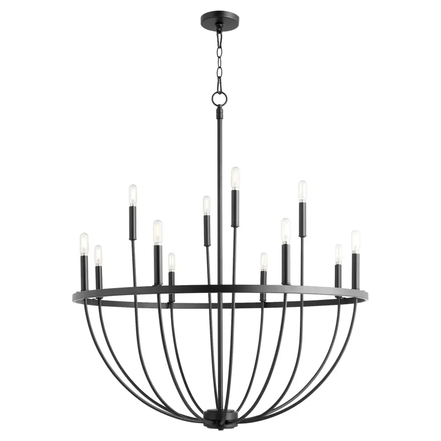 Tribute 12-Light Chandelier in Matte Black - Image 2