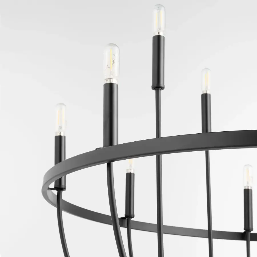 Tribute 12-Light Chandelier in Matte Black - Image 4
