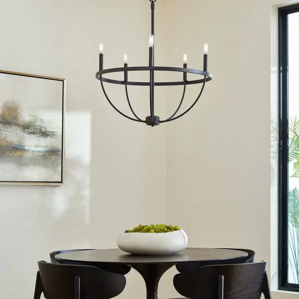 Tribute 5-Light Chandelier in Matte Black - Image 7