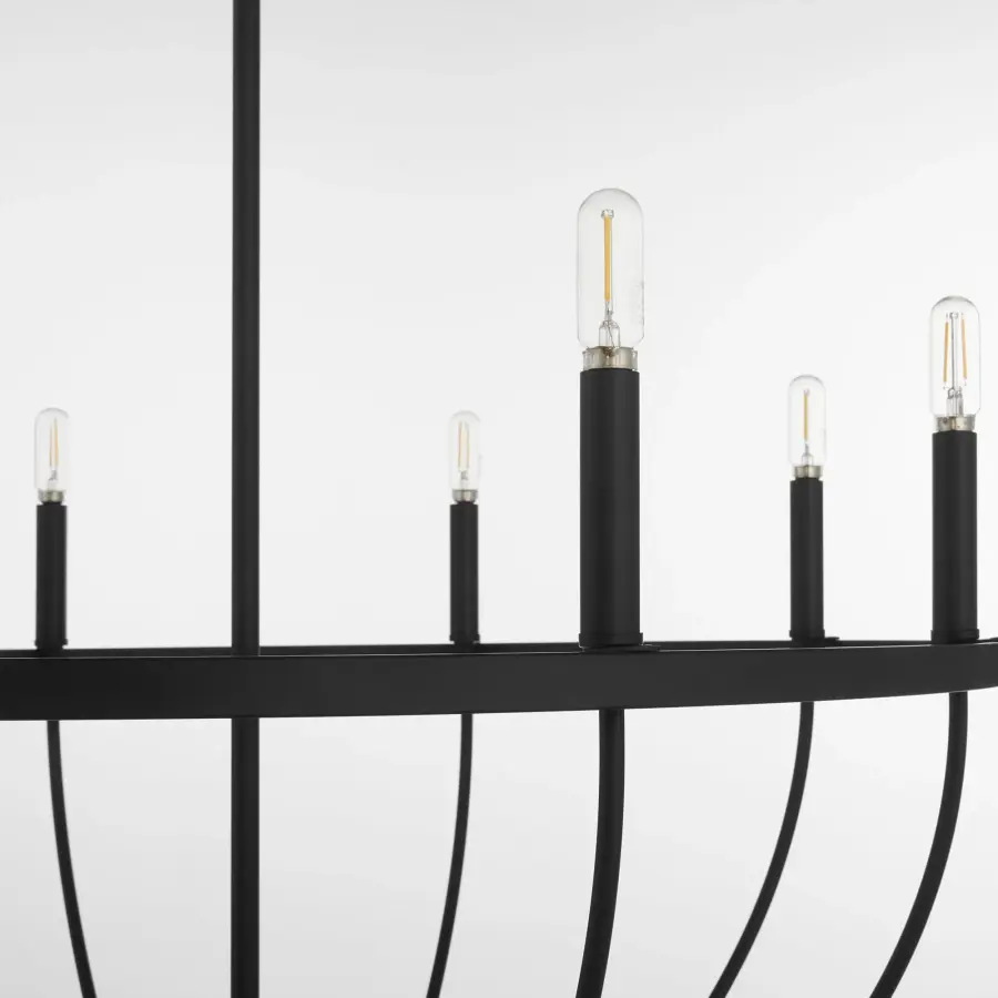 Tribute 8-Light Chandelier in Matte Black - Image 3