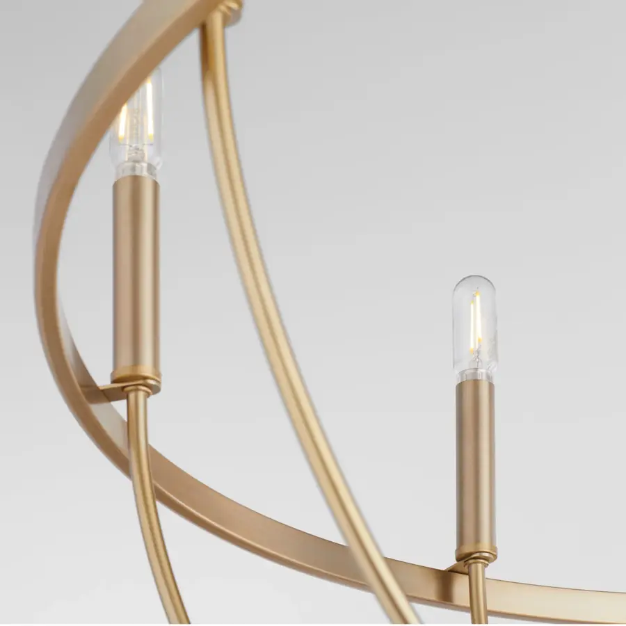 Tribute 8-Light Chandelier in Aged Brass - Image 4