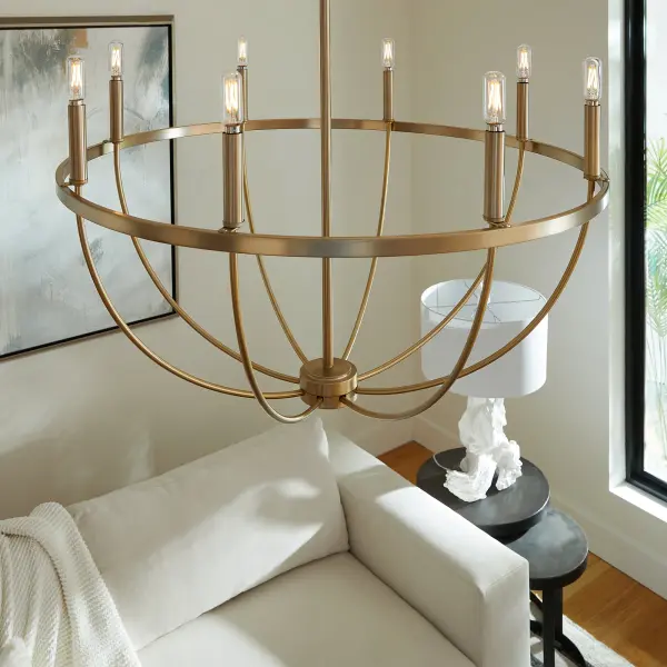 Tribute 8-Light Chandelier in Aged Brass - Image 7