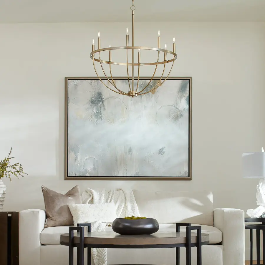 Tribute 8-Light Chandelier in Aged Brass - Image 8