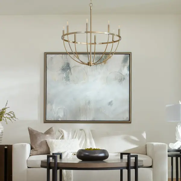 Tribute 8-Light Chandelier in Aged Brass - Image 9