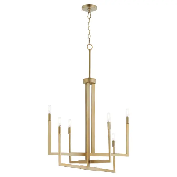 Bolero 6-Light Chandelier in Aged Brass - Image 1